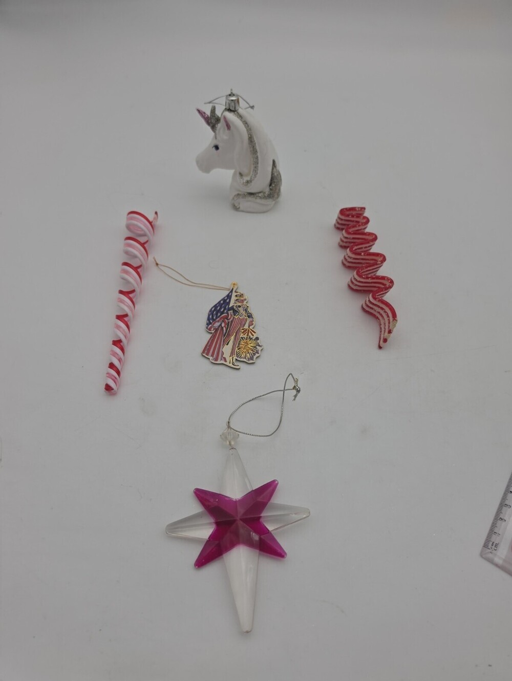 Vintage Lot Of 5 Christmas Ornaments Decor Plastic